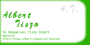 albert tiszo business card